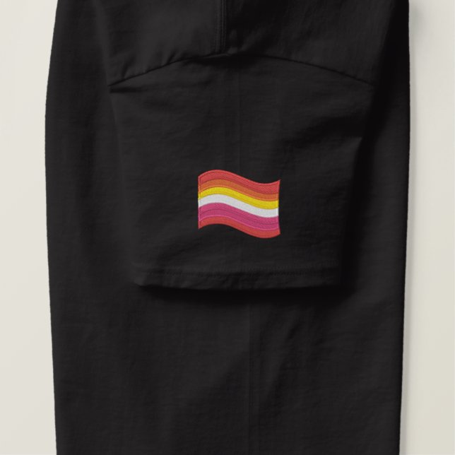 Lesbian Pride Flag Embroidered T-Shirt (Design Right)