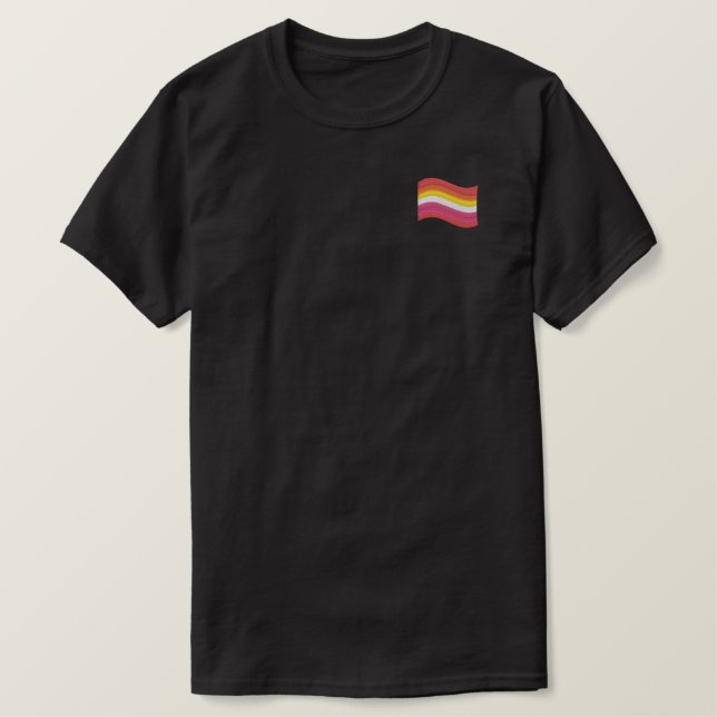 Lesbian Pride Flag Embroidered T-Shirt (Design Front)
