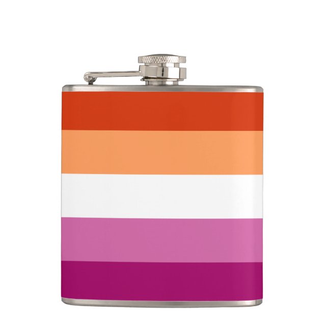 Lesbian Pride flag Flask (Front)