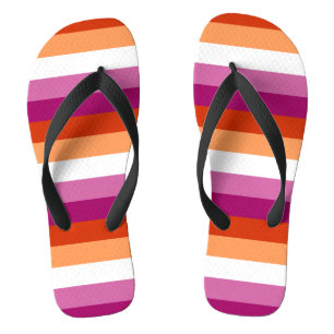 Lesbian Pride flag Flip Flops