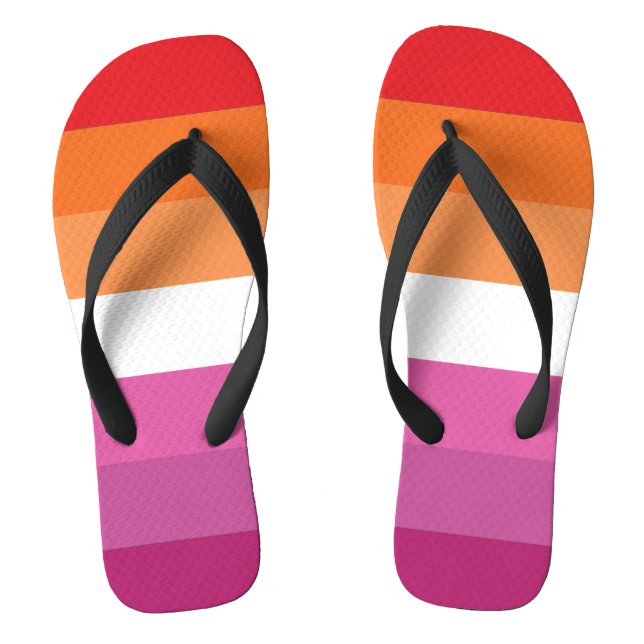 Lesbian Pride Flag Flip Flops (Footbed)