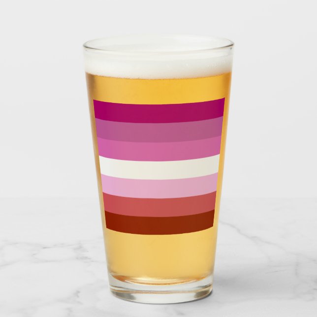 Lesbian Pride Flag Glass (Front Filled)