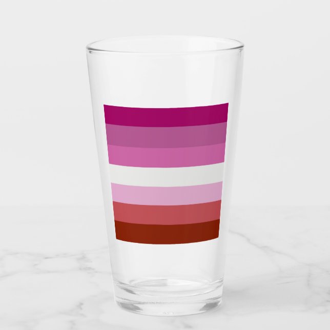 Lesbian Pride Flag Glass (Front)