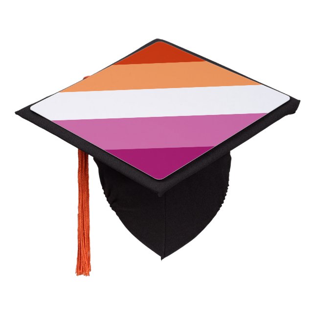 Lesbian Pride flag Graduation Cap Topper (Angled)