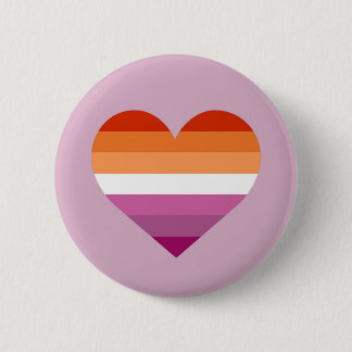 Lesbian Pride Flag Heart Design Badge Pride 2024 Button