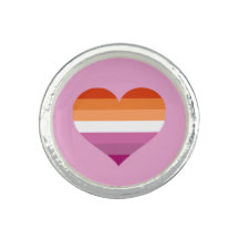 Lesbian Pride Flag Heart Motif LGBTQIA+ Pride 2024