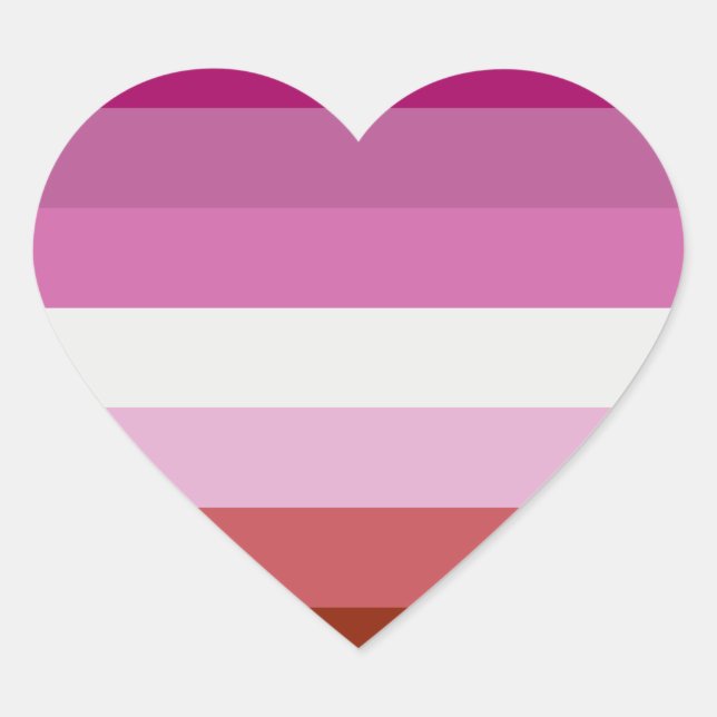 Lesbian Pride Flag Heart Sticker (Front)