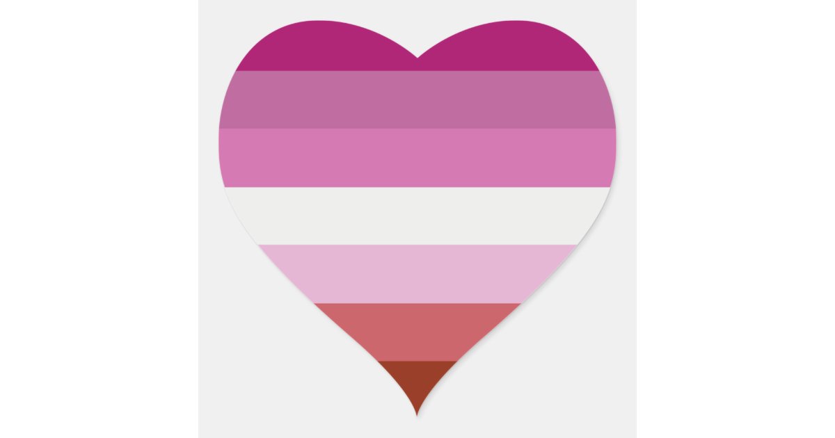 Lesbian Pride Flag Heart Stickers