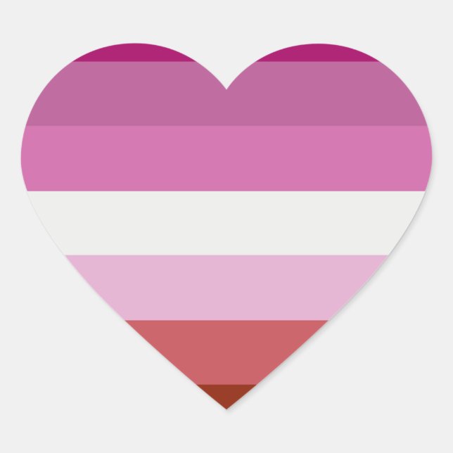 Lesbian Pride Flag Heart Stickers (Front)