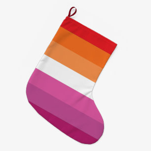 Lesbian Pride Flag Large Christmas Stocking