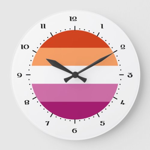 Lesbian Pride flag Large Clock
