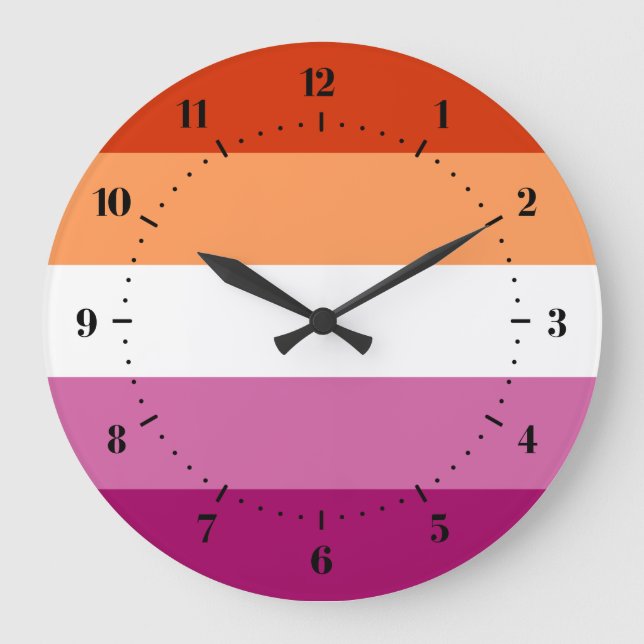 Lesbian Pride flag Large Clock (Front)