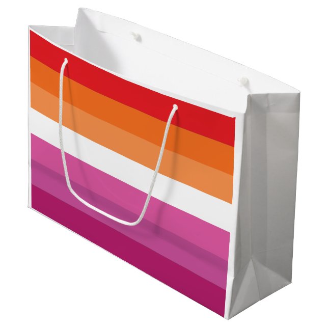 Lesbian Pride Flag Large Gift Bag (Front Angled)