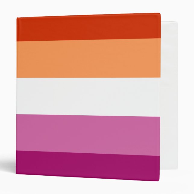 Lesbian Pride Flag LGBTQ 3 Ring Binder (Front/Inside)