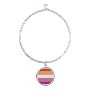 Lesbian Pride Flag LGBTQ Bangle Bracelet