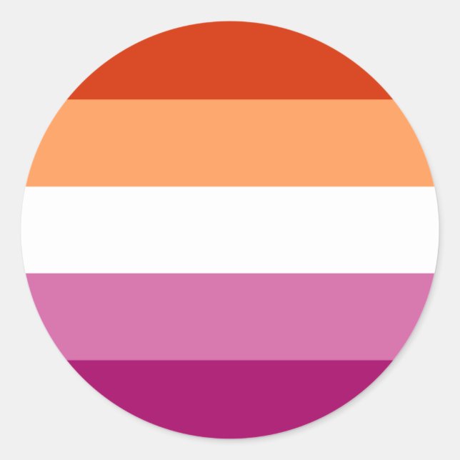 Lesbian Pride Flag LGBTQ Classic Round Sticker (Front)