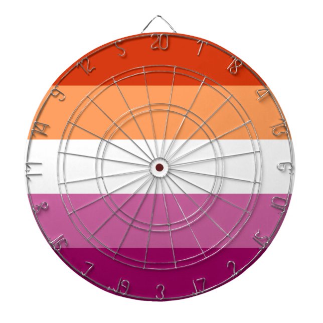Lesbian Pride Flag LGBTQ Dart Board (Front)