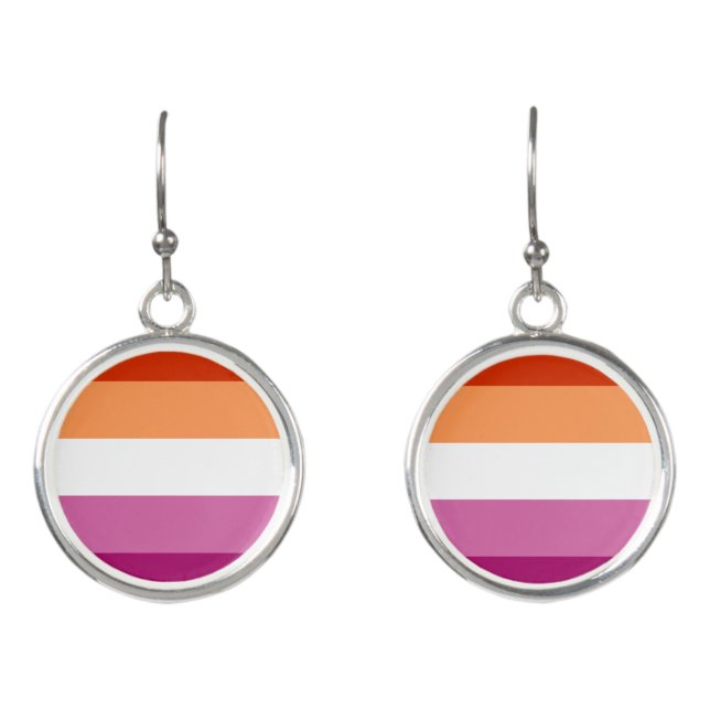 Lesbian Pride Flag LGBTQ Earrings (Front)
