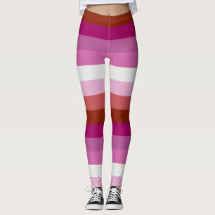 Lesbian Pride Flag LGBTQ+ Horizontal Stripe Leggings