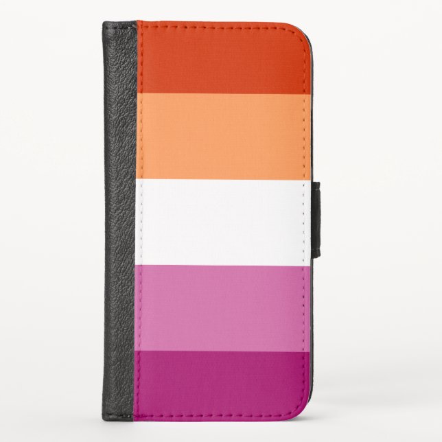 Lesbian Pride Flag LGBTQ iPhone Wallet Case (Front)
