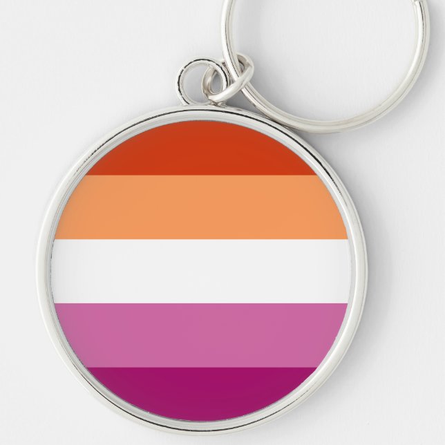 Lesbian Pride Flag LGBTQ Keychain (Front)