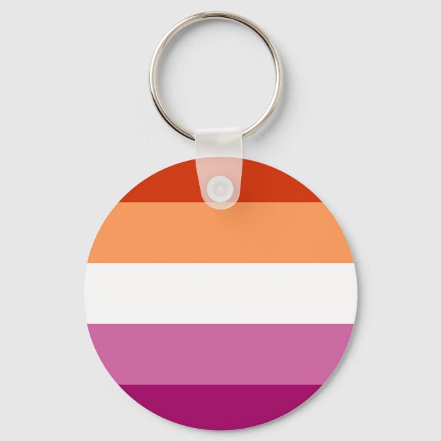 Lesbian Pride Flag LGBTQ Keychain (Front)