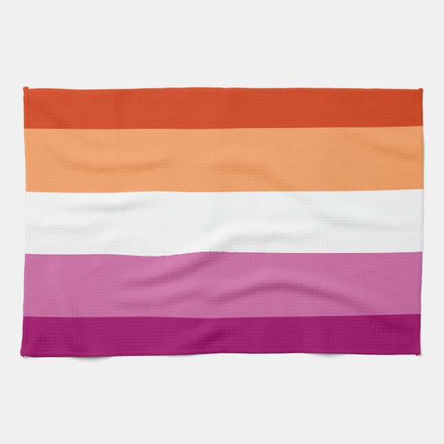 Lesbian Pride Flag LGBTQ Kitchen Towel (Horizontal)