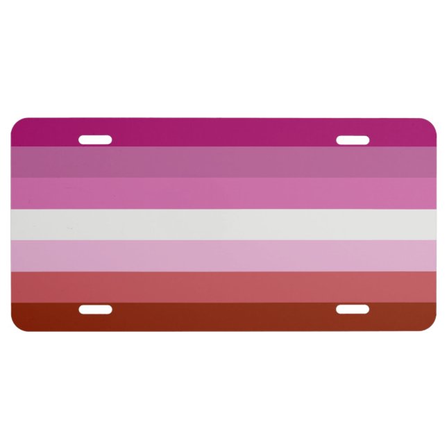 Lesbian Pride  Flag LGBTQ License Plate (Front)