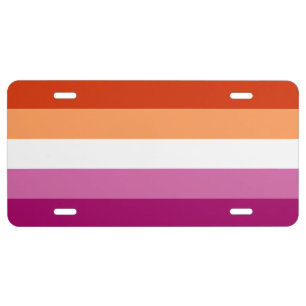 Lesbian Pride Flag LGBTQ License Plate