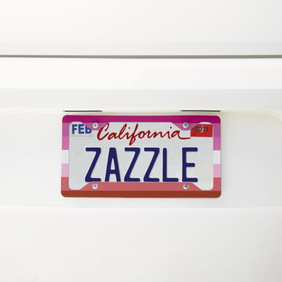 Lesbian Pride Flag LGBTQ License Plate Frame