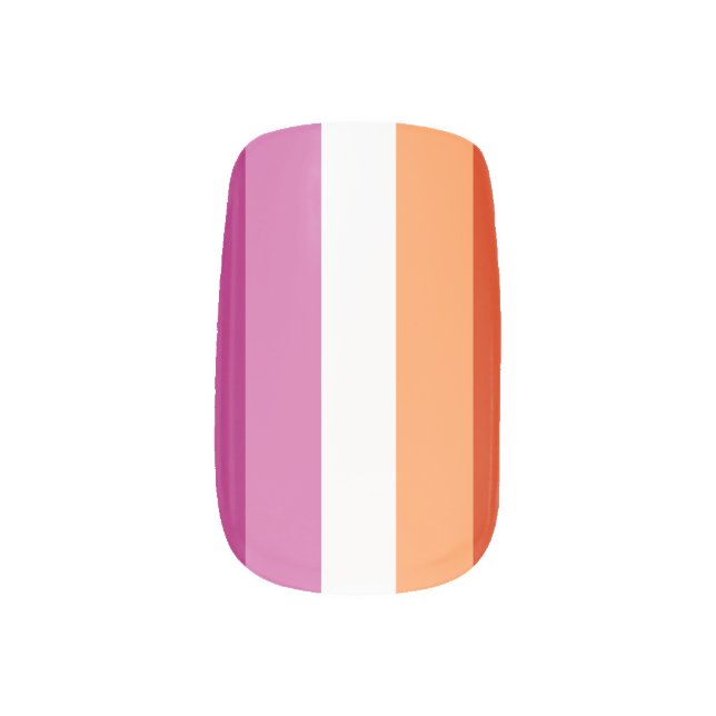 Lesbian Pride Flag LGBTQ Minx Nail Art (Left Thumb)
