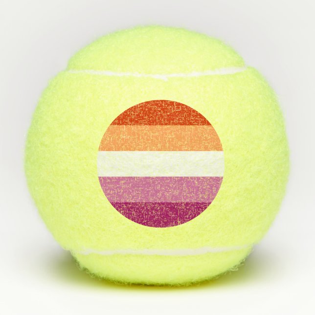 Lesbian Pride Flag LGBTQ Tennis Balls (Front)