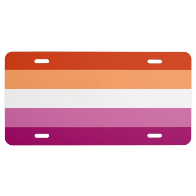 Lesbian Pride flag License Plate (Front)