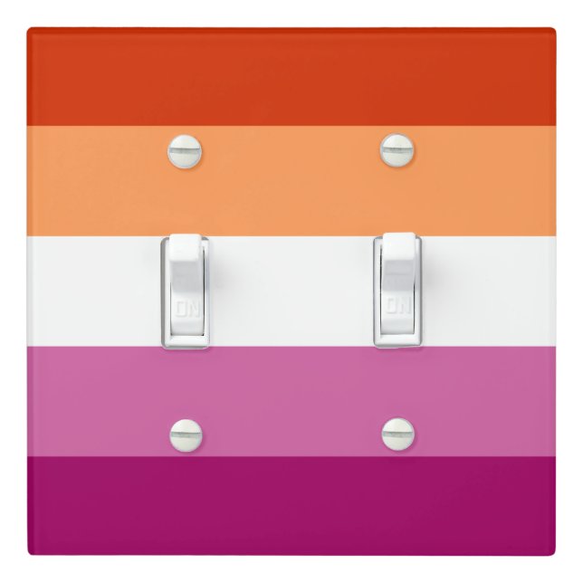 Lesbian Pride flag Light Switch Cover (In Situ)
