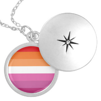 Lesbian Pride Flag Locket Necklace