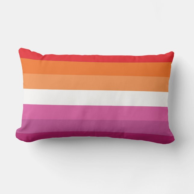 Lesbian Pride Flag Lumbar Pillow (Front)