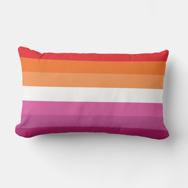 Lesbian Pride Flag Lumbar Pillow (Front)
