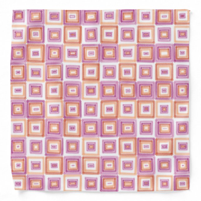 Lesbian Pride Flag Modern Art Red Orange Pink Bandana (Front)
