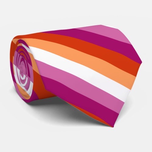 Lesbian Pride flag Neck Tie