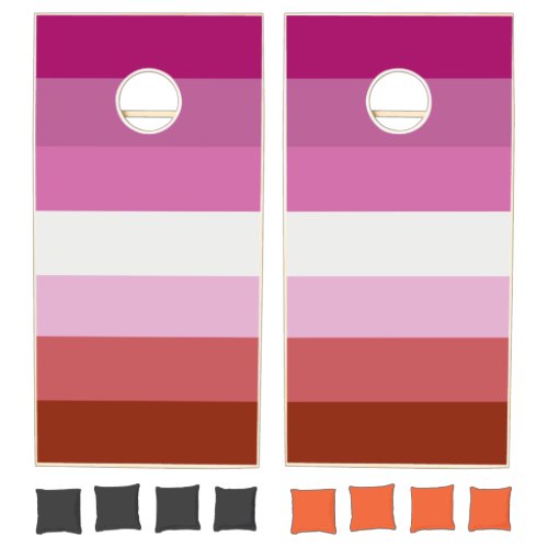 Lesbian Pride Flag Origin Cornhole Set
