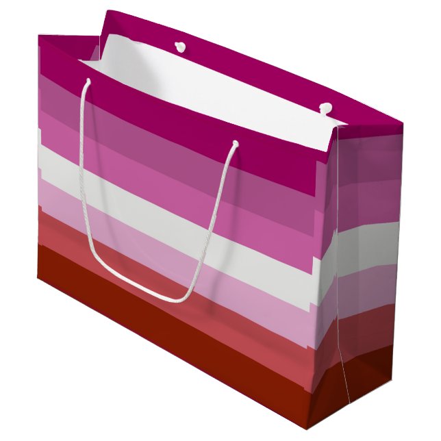 Lesbian Pride Flag (Origin) Large Gift Bag (Front Angled)