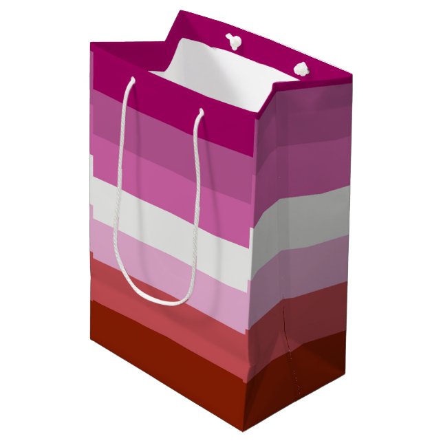 Lesbian Pride Flag (Origin) Medium Gift Bag (Front Angled)