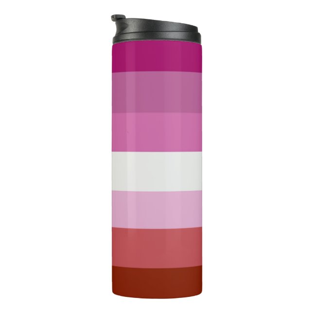 Lesbian Pride Flag (Origin) Thermal Tumbler (Rotated Right)