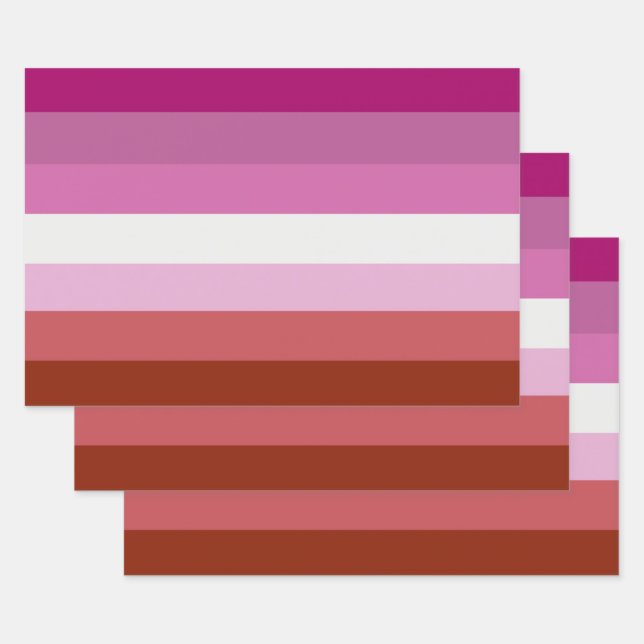 Lesbian Pride Flag (Origin) Wrapping Paper Sheets (Set)