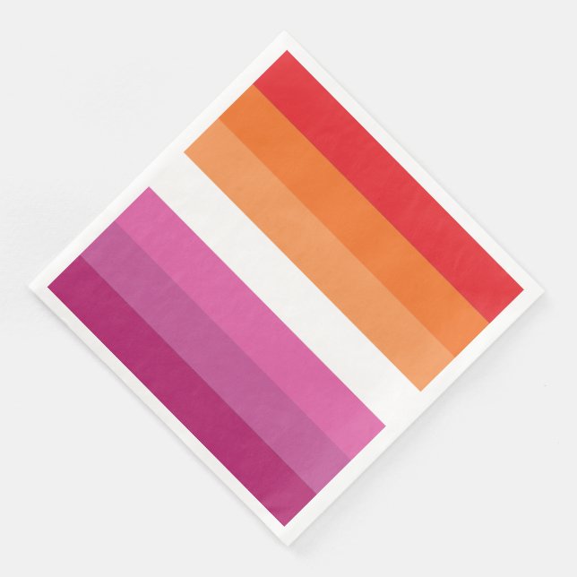 Lesbian Pride Flag Paper Dinner Napkins (Corner)