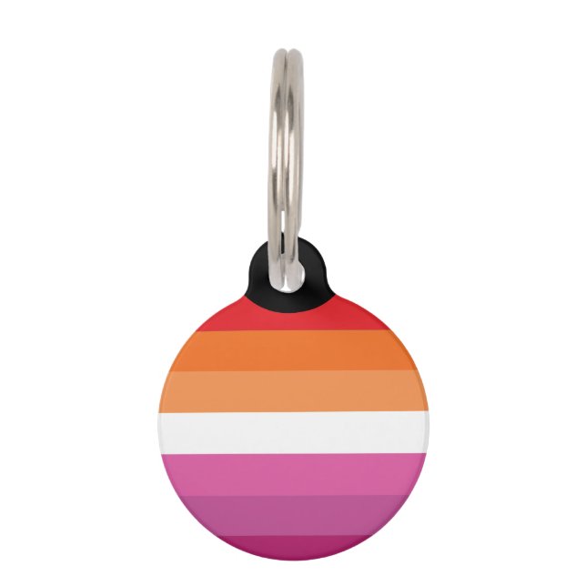 Lesbian Pride Flag Pet ID Tag (Front)
