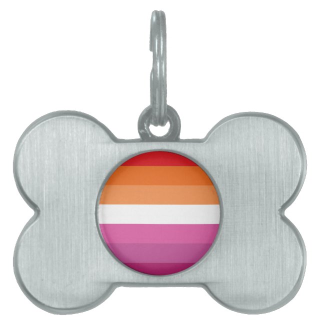 Lesbian Pride Flag Pet ID Tag (Front)