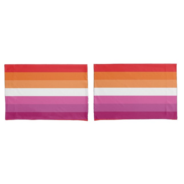 Lesbian Pride Flag Pillow Case (Front-Set)