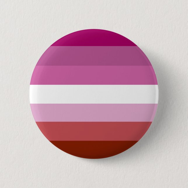 Lesbian pride flag pinback button (Front)