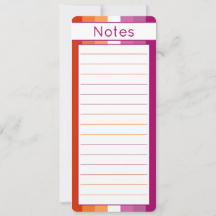 Lesbian Pride Flag Pink Orange Notes Bookmark